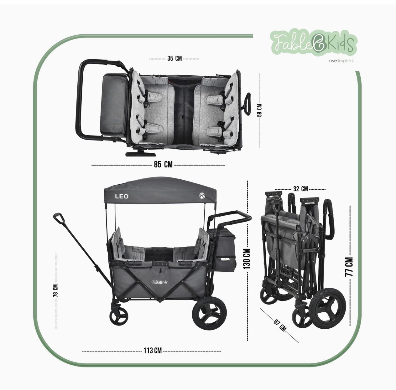 Chariot enfants XL tout-terrain – Location
