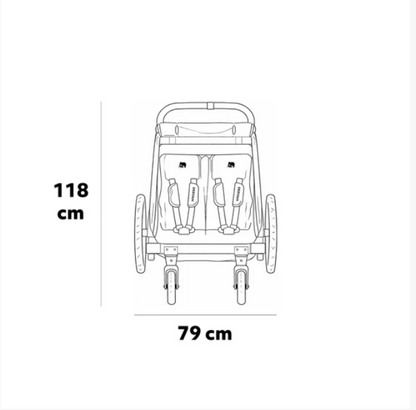 Poussette Double Tout-Terrain Premium